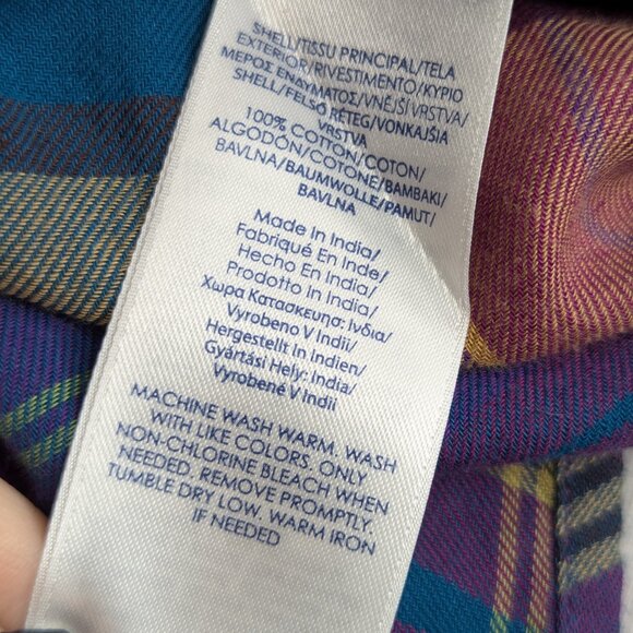 Chaps Vibrant Multicolor Plaid Button Front Long Sleeve Shirt Size 1X - Picture 9 of 13